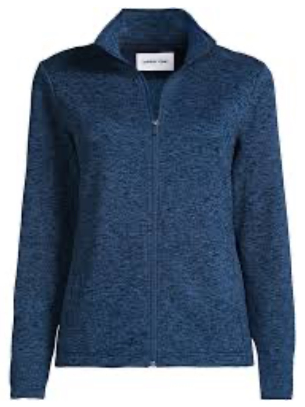 Lands' End Navy Heather Zip-Up Jacket